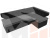 Кухонный угловой диван Омура правый угол (Серый\Черный)