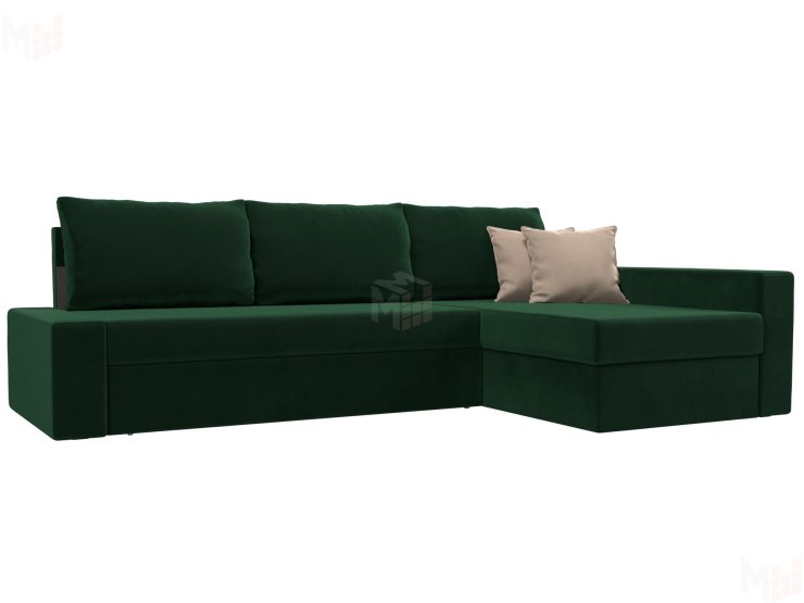 Угловой диван Версаль правый угол (Зеленый\Бежевый)