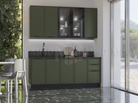 Кухня Николь 2,0/900 (холст темно-зеленый)