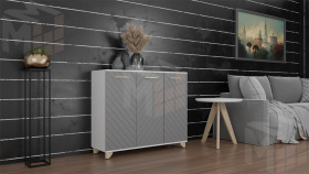 Комод Стокгольм  (Белый/серый графит)