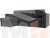 Угловой диван Принстон левый угол (Серый\Черный)