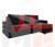 Угловой диван Венеция правый угол (Бордовый\Черный)
