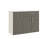 Комод Фиеста New 1 ящик, 3 двери, графит/крафт белый