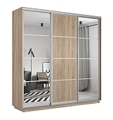 Шкаф-купе Лоял 3-х дверный (Зеркало, ДСП) 210 см.