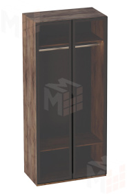 Шкаф двухстворчатый Браун со стеклянными дверями Вариант 1