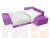 Угловой диван Хьюго правый угол (Фиолетовый)