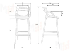 Стул барный DOBRIN MASTERS BAR (тёмно-серый (GR-04))