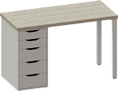 Стол письменный Ингар 1/5Т дуб беленый / белый Стол письменный Ингар 1/5Т дуб беленый / белый