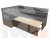 Кухонный угловой диван Классик левый угол (Серый\Коричневый)