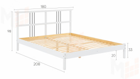 Кровать из массива Войвыв 160*200 белая