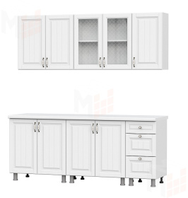 Кухонный гарнитур Прованс (2,0м) (МДФ) (без столешниц) Белый 