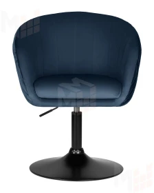 Кресло дизайнерское DOBRIN EDISON BLACK (синий велюр (1922-20))