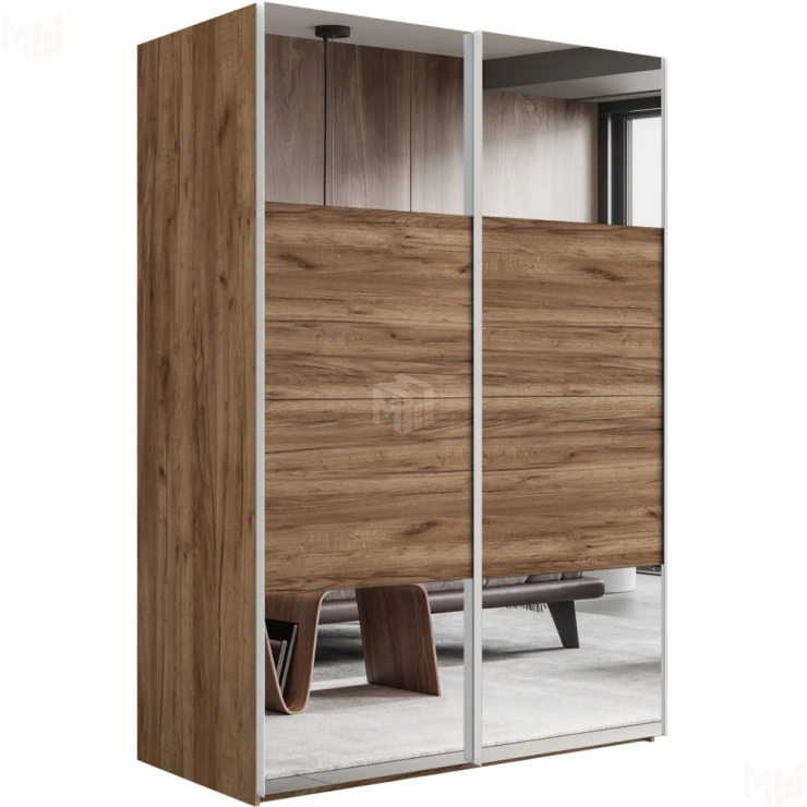 Шкаф-купе Эста 2-х дверный (4 Зеркала / 4 ЛДСП) 200 см.