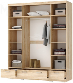 Шкаф СОНАТА ШСЗ-1800 Дуб Сонома-Белый глянец