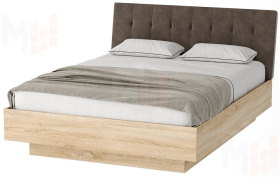 Кровать КРС-1600 СОНАТА с подъёмным механизмом Дуб Сонома - велюр JAVA