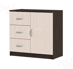 Комод с 3 ящиками и 1 створкой Басса КМ-553 М венге - дуб белфорт