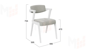 Стул Гонконг 2 - N-242 Белый матовый, тк. №221 Шенилл Estetica moonstone