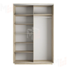 Шкаф-купе Оптим 2-х дверный 160 см. 1 штанга, 6 полок