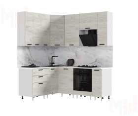 Кухня Рио New угловая 1,6*2,0/900 (490) комп №2 Дуб крафт белый, Белый (Антарес)