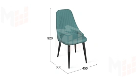 Стул Франк (конус) исп. 2 - ДП2-30 Черный матовый/Микровелюр Madera Aquamarine (аквамарин)