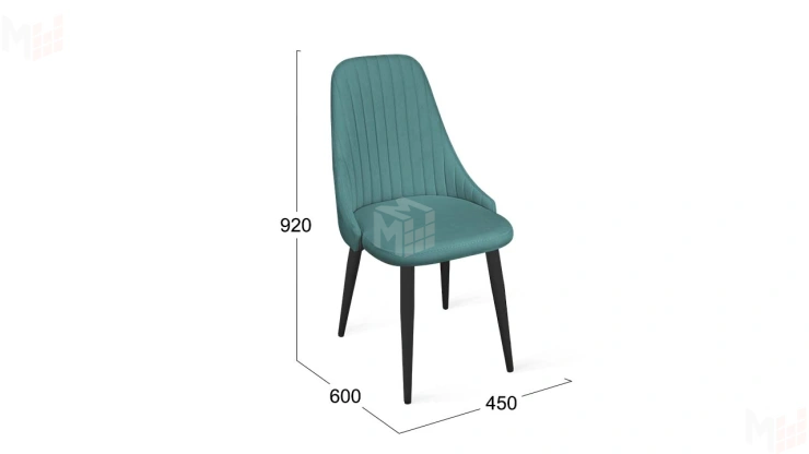 Стул Франк (конус) исп. 2 - ДП2-30 Черный матовый/Микровелюр Madera Aquamarine (аквамарин)