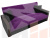 Прямой диван книжка Валенсия (Фиолетовый\Черный)