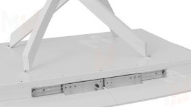 Стол обеденный раздвижной Манхеттен Т1 Белый муар, Стекло матовое белое