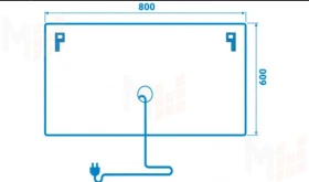 Зеркало с LED подсветкой Elegant 800х600