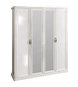 Шкаф Натали 4-дверный (2+2) с зеркалом белый глянец Шкаф Натали 4-дверный (2+2) с зеркалом белый глянец