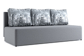 Диван Нексус серый/подушки город серый