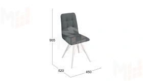 Стул Аспен К3 Белый матовый, Микровелюр Jercy Graphite