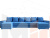 П-образный диван Дубай полки справа (Голубой)