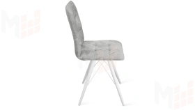 Стул Аспен К3 Белый матовый, Велюр Wellmart Silver