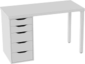 Стол письменный Ингар 1/5Т  белый Стол письменный Ингар 1/5Т  белый