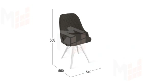Стул Гранд К3 Белый матовый, Велюр Confetti Stone