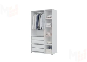 Шкаф Бостон 1200 (белый/бетон) 4 ящика