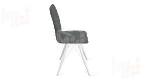 Стул Аспен К3 Белый матовый, Микровелюр Jercy Graphite