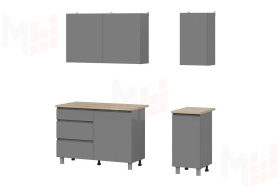 Кухонный гарнитур Денвер 1,6 м графит серый/дуб сонома