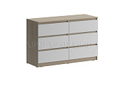 Комод Челси 6 ящиков, сонома/белый глянец