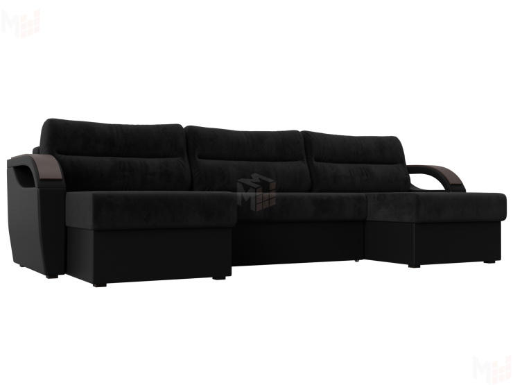 П-образный диван Форсайт (Черный\Черный)