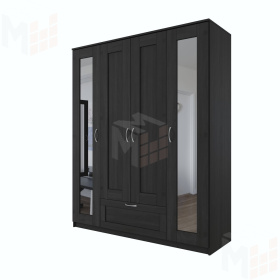 Шкаф Сириус 4 двери 1 ящик (2 зеркала) венге