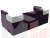 П-образный диван Тефида (Черный\Фиолетовый)