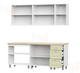 Кухонный гарнитур Прованс (2,0м) (МДФ) (без столешниц) Фисташковый