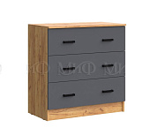 Комод Басямиф 3 ящика (крафт золотой/графит)