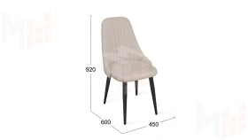 Стул Франк (конус) исп. 2 - ДП2-30 Черный матовый/Микровелюр  Catania Ivory (бежевый)