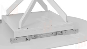 Стол обеденный раздвижной Бергамо Тип 1  Белый муар, Стекло матовое белый мрамор