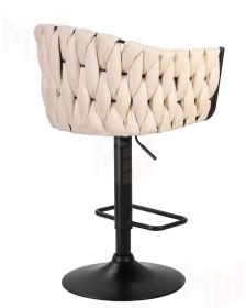 Стул барный DOBRIN LEON (бежевая ткань (LAR 275-1))