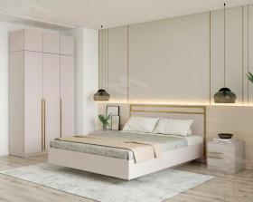 Кровать Николь 7.14  с подъёмным механизмом Кашемир/сатиновое золото