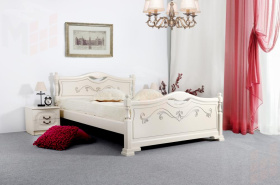 Кровать Людмила 16 Ясень жемчужный с патиной 1200х2000