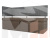 Кухонный прямой диван Стоун с углом левый (Коричневый\Серый)